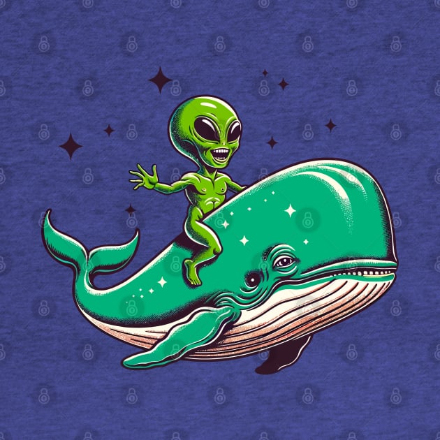 Alien riding atop a whale by Art_Boys